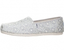 Toms - Womens Seasonal Classic Slip-On Shoes, Size: 8 B(M) US, Color: Silver Crochet Glitter