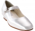Touch Ups Girls' Sabrina Dress Shoes,White Satin,2.5 M US