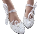 Getmorebeauty Women's Mary Jane Flats String Knot Dress Wedding Shoes 9 B(M) US