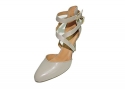 Nine West Brennano Beige, Tan Leather 4 heels, Pumps Sandals Size 9 M
