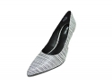 Nine West Garisono Black White Stripped Fashion 4 heels, Pumps Shoes Size 8.5 M