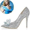 Cinderella Movie 2015 The Glass Slipper Princess Crystal Bridal Shoes Adult Size