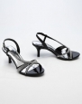 Wedding & Bridesmaid Shoes Asymmetrical Rhinestone Sandal Black