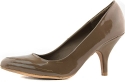 Women's Qupid Tanya-01 Taupe Patent Pu Leather Pointy Pumps Shoes, Taupe, 6