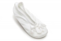 Isotoner Satin Pearl Ballerina Girls Slippers (XXS (7-8), White)