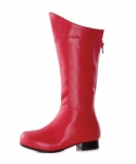 1 Inch Heel Superhero Ankle Boot Children's (Red Pu;X-Small)