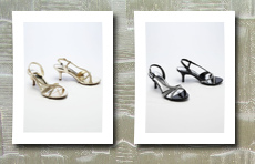 David's Bridal wedding & bridesmaid shoes asymmetrical rhinestone sandal gold metalic