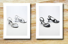 David's Bridal wedding & bridesmaid shoes asymmetrical rhinestone sandal silver metalic