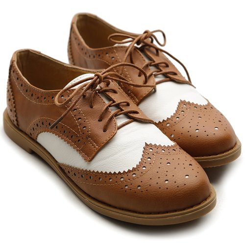ollio oxford shoes ollio s flat shoe wingtip lace up two tone oxford ollio ollio oxford shoes ollio s flat shoe wingtip lace up two tone oxford ollio
